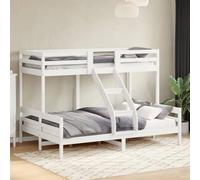 kithwjll Litera de 90 x 200/140 x 200 cm, madera maciza de pino blanca con diseño seguro, para habitación infantil y juvenil, ahorra espacio, cama doble con espacio de almacenamiento, adecuada para
