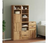 kithwjll ODDA Juego de 5 armarios auxiliares, 40 x 24 x 79 cm, madera maciza de pino con acabado de cera de miel, almacenamiento modular para salón, pasillo y cocina