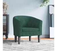 kithwjll Sillón club de terciopelo verde oscuro, pequeño y cómodo, sillón de salón con reposabrazos, robusta silla de salón para dormitorio, carga máxima de 110 kg