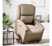 kithwjll Sillón de relax con ayuda para levantarse, piel sintética, motor eléctrico, función manual, cómoda silla de salón para personas mayores, máx. 110 kg