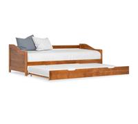 kithwjll Sofá cama nido marrón miel pino 90 x 200 cm con ruedas, estructura de madera estable, adecuado como cama de invitados, cama de día, cama infantil o juvenil, ahorra espacio, duradero