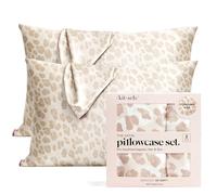 Kitsch Funda de Almohada 100% satén con Cremallera, Funda de Almohada más Suave Que la Seda para Cabello y Piel, Funda de Almohada refrescante, Funda de Almohada de satén (estándar/Queen (Paquete de