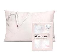 Kitsch Funda de Almohada 100% satén con Cremallera, más Suave Que la Seda para el Cabello y la Piel, Funda de Almohada refrescante, Funda de Almohada de satén (estándar/Queen (1 Paquete), mármol)