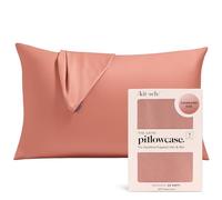 Kitsch Funda de almohada de satén con cremallera, para cabello y piel, más suave que la seda, queen, sin arrugas, refrescante, tamaño estándar, 48 x 66 cm, regalo de San Valentín, color terracota