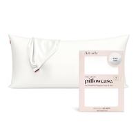 Kitsch Funda de Almohada de Satén con Cremallera para Cabello y Piel, Más Suave Que Seda, Funda Fresca, Lavable a Máquina, Sin Arrugas, Funda Suave de Satén - Tamaño King (19x36) - Marfil