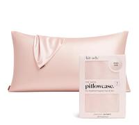 Kitsch Funda de Almohada de Satén con Cremallera para Cabello y Piel, Más Suave Que Seda, Funda Fresca, Lavable a Máquina, Sin Arrugas, Funda Suave de Satén - Tamaño King (19x36) - Rubor
