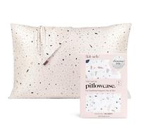 Kitsch Funda de Almohada de Satén con Cremallera para Cabello y Piel, Más Suave Que Seda, Funda Suave, Lavable a Máquina, Sin Arrugas, Funda de Satén Queen/Estándar - White Terrazzo