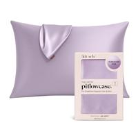 Kitsch Funda de Almohada de Satén con Cremallera para Cabello y Piel, Más Suave Que Seda, Funda Suave, Lavable a Máquina, Sin Arrugas, Funda Fresca de Satén - Queen/Estándar (19x26) - Lavanda