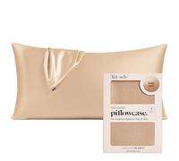 Kitsch - Funda de Almohada de satén, más Suave Que la Seda, refrescante, con Cremallera para el Cabello, la Piel y un sueño de Calidad, sin Arrugas y Suave, tamaño King, 48 x 91 cm, Color champán