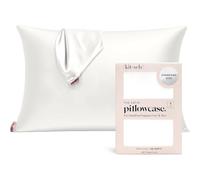 Kitsch Funda de Almohada de Satin con Cremallera para Cabello y Piel, Más Suave Que Seda, Funda Suave, Lavable a Máquina, Sin Arrugas, Funda de Satin de Tamaño Estándar 19"x26", Marfil