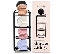 Kitsch Organizador de Ducha autodrenante, Organizador de Ducha de baño con Ventosa, Estante de Ducha Inoxidable y Soporte de jabón de Barra para Ducha, jabonera para Ducha, Soporte de jabón de Barra