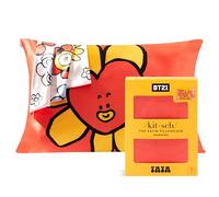 Kitsch x BT21 - Funda de almohada de satén con cremallera para cabello y piel, más suave que la seda, fundas de almohada Queen, lavable a máquina, sin arrugas, fundas de almohada de satén refrescante,