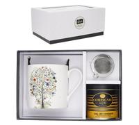 KIUB JUEGO TAZA MARIPOSAS 425ML + INFUSOR + LATA TE + BOX REGALO COLLECTION COFFRETS BUG ART 8x7x11 Cms.