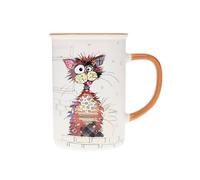 KIUB TAZA 360 ML GATO ALOCADO CAJA:4 unidades COLLECTION KOOKS 8x11x11 Cms.