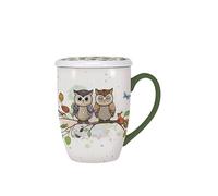 KIUB TAZA CON TAPA 380 ML + CAJA REGALO BUHOS COLLECTION PORTFOLIO CHOUETTES 12x8x11 Cms.