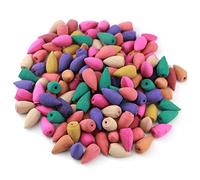 Kiuiom Natural Incienso Conos,Cono Sándalo Natural,Conos Incienso Reflujo,100PCS Incienso de Cascada Natural Hech Aromas de Sándalo Natural para Aromaterapia Casa Oficina Manualidades