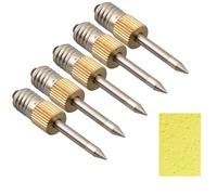 Kivivaka 5 puntas de soldador E10 para reemplazo, punta de aguja de acero de cobre para estañado de alambre de soldadura general, kit portátil fácil de instalar con esponja, punta / compatible