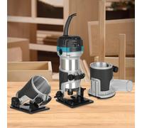 Kivivaka Base de enrutador de aleación de aluminio, base de máquina de corte compatible de 65 mm con adaptador de vacío, bloqueo seguro y agarre cómodo