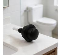 Kivivaka Botón de descarga de inodoro compatible con válvula de drenaje Siamp 49, ABS para repuesto superior con opción de cubierta negra + cubierta