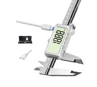 Kivivaka Calibrador digital Vernier de 200 mm recargable a través de USB, regla de acero inoxidable grueso, calibre electrónico de 001 mm con pantalla transparente para uso en taller