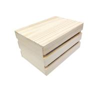 Kivivaka Cesta de almacenamiento de madera de pino, organizador de madera, proyectos de bricolaje, beige, 16 x 12 x 7 cm