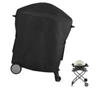 Kivivaka Cubierta impermeable para parrilla de tela Oxford 210D para Weber Q1000 Q2000, protector contra el polvo con bolsa de almacenamiento, 54 x 76 x 69 cm, color negro
