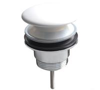 Kivivaka Desagüe de lavabo blanco, tapón de latón para fregadero de baño con sello de silicona fácil de instalar