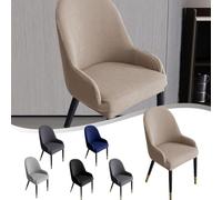 Kivivaka Funda de terciopelo semicircular para silla de comedor, elástica para ajustar, sillas de comedor curvadas, antibolitas para protección, lavado en frío, gris oscuro