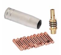 Kivivaka Juego de 12 puntas de soldadura MIG 15AK MB15, incluye boquilla de gas y soporte de 06 mm a 12 mm