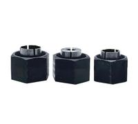 Kivivaka Juego de 3 boquillas y tuercas para enrutadores DeWalt DW6214, DW616, DW618, repuesto para enrutadores 2610906283, 2610906287, 326286-03, incluye tamaños de 1/2 pulgada, 1/4 pulgadas, 12 mm