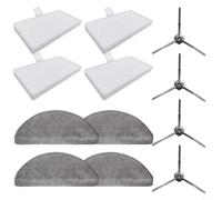Kivivaka Juego de filtros de tela de fregona de repuesto para cepillo lateral R1, R1D, Eve RookS y para MiWhole M9 Lite, cepillos de nailon y almohadillas de microfibra lavables