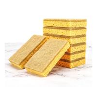 Kivivaka Paquete de 10 esponjas de cocina de fibra de sisal con estropajo de celulosa, para almohadillas de plástico antiarañazos para lavar platos en el hogar, 8 x 6 x 2 cm