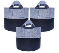 Kivivaka Paquete de 3 bolsas de cultivo de plantas de tela no tejida para verduras, frutas, flores, macetas de jardín transpirables con diseño de dos tonos, almacenamiento plegable para balcón y patio