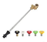 Kivivaka Varita de extensión de acero inoxidable de alta presión para Karcher K2 K3, acoplador giratorio y juego de 5 boquillas, herramienta de limpieza de lavado de autos (B)
