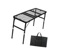 KIXZSAZ de Parrilla Plegable de Altura Ajustable, Mueble portátil Metal para Exteriores, Ideal para picnics, Camping y barbacoas, Malla metálica, Bolsa Almacenamiento Ligera.