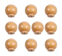KJHBV 10 Pomos de Madera Khaki para Armario y Cajón Forma Creativa, Prácticos y Cómodos para Muebles Modernos, Pack de 10 Piezas para Cómoda y Vestidor
