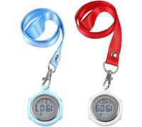 KJHBV 2 Relojes Digitales de Bolsillo y Cordón con Hebilla con Pantalla Grande Cronómetros Electrónicos Precisos con Diseño Simple y Elegante para Enfermeras y Árbitros