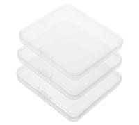 KJHBV 3 Cajas Pequeñas Organizadoras Transparentes para Pestañas Postizas, Caja Rectangular de Plástico Pp con Tapa, 87x78x12 Mm, Almacenamiento Portátil para Viaje y Accesorios