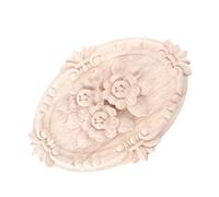 KJHBV Aplique de Madera Beige Tallada Diseño Floral para Puertas y Paredes, Estilo Europeo Delicado y Seguro, Onlay Decorativo de Esquina Natural para Decoración Interior