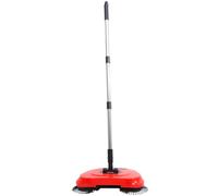 KJHBV Escoba Barredora Manual Recogedor y Fregona Giratoria 360°, Mango Ajustable y Depósito Cerrado para Suelos Duros Plástico