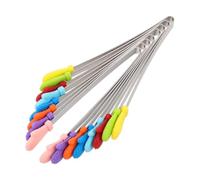 KJHBV Mini Pinzas para Servir Ligeras y Seguras para Alimentos 8 de Silicona y Acero Inoxidable Ideales para Picnic al Aire Libre y Aperitivos