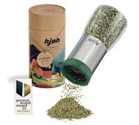 kjøk Premium Molinillo de especias manual de acero inoxidable con 100g recipiente de vidrio, mecanismo preciso para hinojo, anís, comino, cilantro, chile, semillas de mostaza y hierbas
