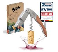 kjøk Sacacorchos de camarero premium de acero inoxidable cepillado con mango de madera y cortacápsulas, elegante utensilio con cuchillo de sumiller, abridor de vino, abrebotellas profesional