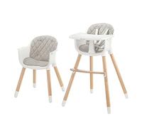 kk Kinderkraft Trona Bebé 2 en 1 SIENNA, Silla Infantil, Bandeja Desmontable, Gris