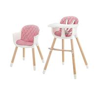 kk Kinderkraft Trona Bebé 2 en 1 SIENNA, Silla Infantil, Bandeja Desmontable, Rosa