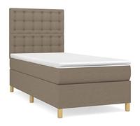 KKgypkn Cama con somier con colchón, tela de 80 x 200 cm, cabecero de altura ajustable, colchón de muelles ensacados para un apoyo de dureza media, transpirable y duradero, más reparador