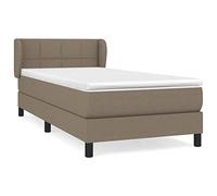 KKgypkn Cama con somier con colchón, tela topo, 90 x 200 cm, cabecero regulable en altura, colchón de muelles ensacados para un apoyo de dureza media, transpirable y duradero, más reparador