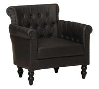 KKgypkn Cómodo sillón de piel de cabra auténtica para salón de estilo vintage con patas de madera de mango maciza