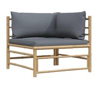 KKgypkn - Elemento de esquina modular de bambú para jardín y terraza con cojines de asiento y respaldo acolchados gruesos, fácilmente convertible y resistente