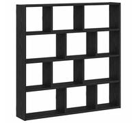 KKgypkn Estantería de pared de material de madera, color negro, estantería de pared, 12 compartimentos, diseño de cubos, decorativo, práctico estante de almacenamiento para la pared
